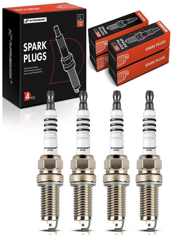 A-Premium Spark Plugs Compatible with Volkswagen Jetta, Passat, Golf & Hyundai Sonata & Kia Optima, Sportage & Mitsubishi Outlander Lancer & Subaru Legacy, 4Cyl 1.8L-2.4L, 1989-2010 - Image 1